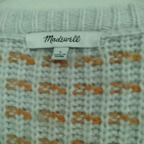 Madewell Barfield sweater color heather Blizzard size L - Picture 6 of 7